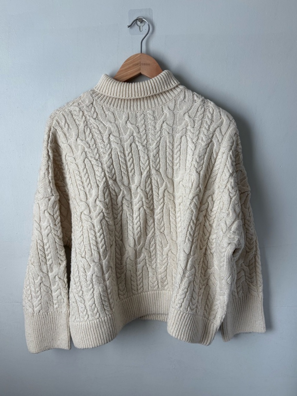 Zara Chunky Cable Knit Sweater | Cream Ivory | Size S | EUC | Oversized Fit